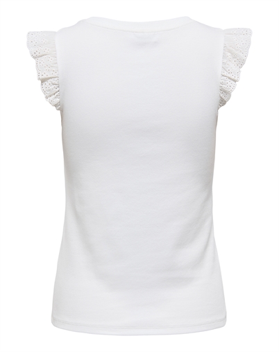 JDY - JDYSofia Frill Top - Cloud Dancer